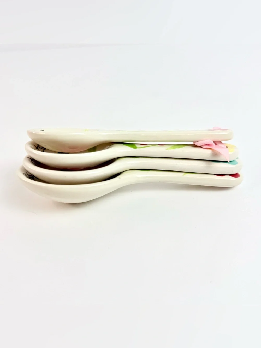 Springtime Flowers Hand Painted Ceramic Measuring Spoons